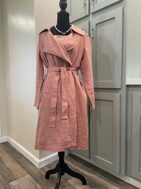 Catherine Malandrino Rose Linen 100% Shirt Jacket size medium